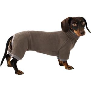 Dachshund Dog Turtleneck Sweater, Winter Warm Clothes for Dachshunds, Sausage Dog Winter Outfit (Brown,L)