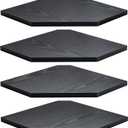 Corner Shelf Wall Mount, Floating Corner Shelves, Set of 4 Corner Wall Shelf Organizer, Rustic Wood Wall Storage Display Shelves for Living Room Bedroom Bathroom Kitchen, Classic Black (Black-4pack)