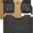 3W Floor Mats for Ford F-150 2015-2025 2026 & F150 Lightning 2022-2025 SuperCrew (w/o Fold Flat Storage), TPE All Weather Custom Fit, Front & Rear 3PCS | Heavy Duty, Easy Clean - Black