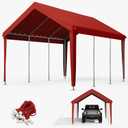 10 x 20 Ft Carport Replacement Cover, Heavy Duty Outdoor Car Tarp Canopy, Waterproof & UV Protected Tear Oxford Tarp with Ball Bungees (Frame is Not Included)