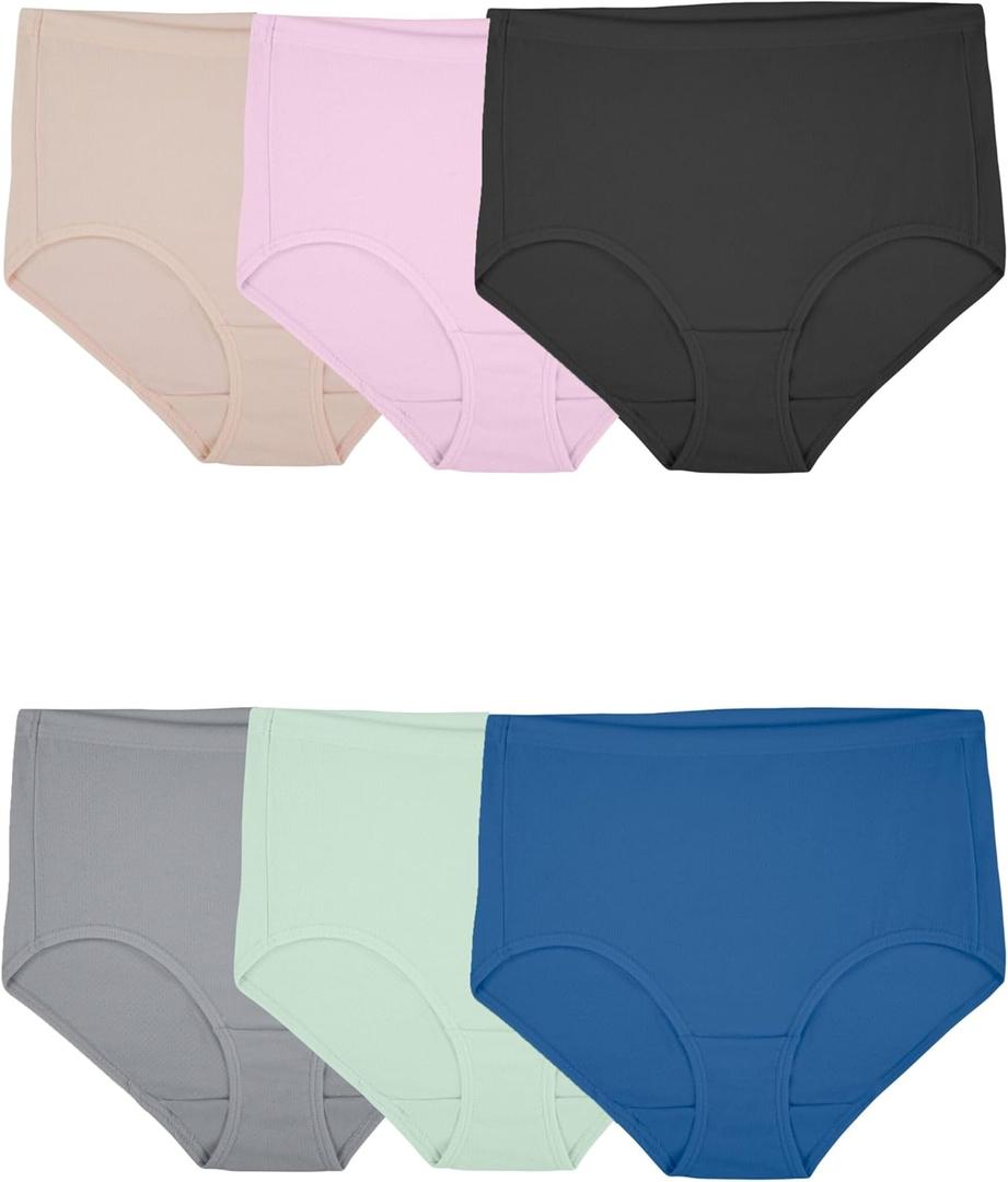 Fruit of the Loom Women's Breathable Underwear, Moisture Wicking Keeps You Cool & Comfortable, (9, Cotton Mesh - Brief - 6 Pack - Colors May Vary)