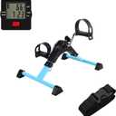 AHMED Folding Under Desk Bike Pedal Exerciser for Arm/Leg Medical Fitness Exercise Bike Mini Portable Home Workout (Blue)
