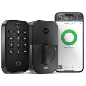 Yale Security Assure Lock 2 Deadbolt, Black Suede Keyed Smart Entry Door Lock with Wi-Fi Connected Keypad for Code Entry and Remote Access, YRD410-WF1-BSP