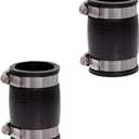 Fernco 1056-150 1-1/2-in. Flexible PVC Pipe Coupling for Cast Iron and Plastic Plumbing Connections 2-Pack