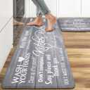 Farmhouse Kitchen Rug Sets of 2 Piece Cushioned Comfort Mat for Home & Office Non Slip Rugs and Mats Anti Fatigue Kitchen Mats for Kitchen Floor Comfort Standing Carpet Runner Rugs17.3 47"+17.3" 30"