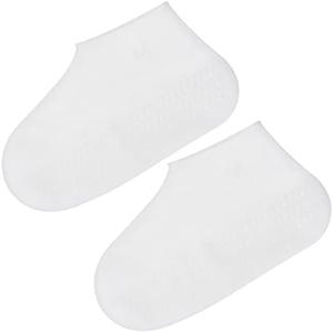 PATIKIL M Foldable Waterproof Silicone Shoe Cover, Reusable Non-Slip Overshoes Rain Shoes Covers Protectors Galoshes for Outdoor Rain Snow, White 1 Pair