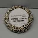 Road Comforts Leopard Plush Steering Wheel Cover for Winter, Made with Flurry Microfiber, Universal Fit 14 1/2 to 15 inches, Soft Fuzzy Warm for Winter (White)