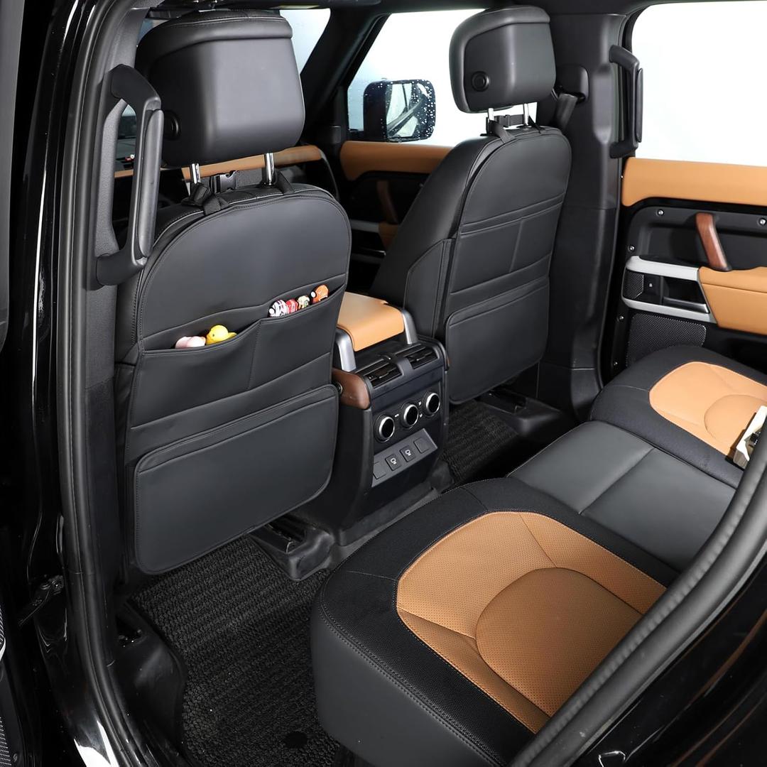 Seat Back Protector,Preventing the Impact of Children Stepping on the Seat Backrest,Beautiful appearance and easy to clean,black (Black -2pcs)