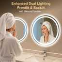 24 Inch Round LED Bathroom Mirror with Lights, Circle Lighted Vanity Mirror