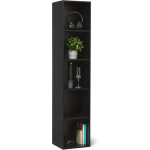 Amazon Basics 5-Cube Bookcase Compatible with Fabric Storage Cube Organizers, Black