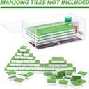 Empty Acrylic Mahjong Case Mahjong Storage Box for American Tiles and Mahjongs Cards Transparent Display Box for Mahjongs Tiles Accessories Supplies (Large,4 Compartment)
