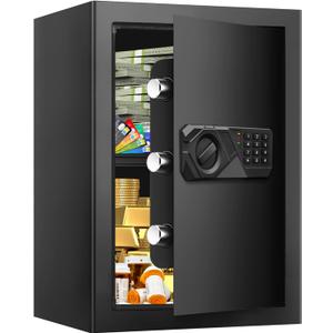 3.0 Cuft Fireproof Safe for Home Use, Digital Home Safes Fireproof Waterproof with Programmable Keypad, Backup Keys and Alarm System, Anti-Theft Home Security Safe Box for Document Money Medicines