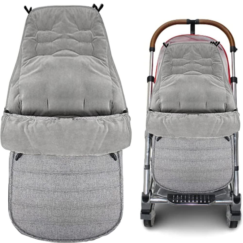 XIFAMNIY Toddler Multi-Use Water Proof Oudtoor Universal Stroller Bunting Bag, Winter Baby Warm Stroller Bunting Bag, Suit for 0-12MGrey Velvet