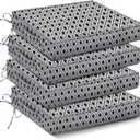 IPYNBAP Outdoor Chair Cushions Set of 4 -Waterproof Outdoor Seat Cushions for Patio Furniture, Patio Chair Cushion with Handle and Ties, Out Door Chair Pads,18.5x16x3-Square, Black Geometry