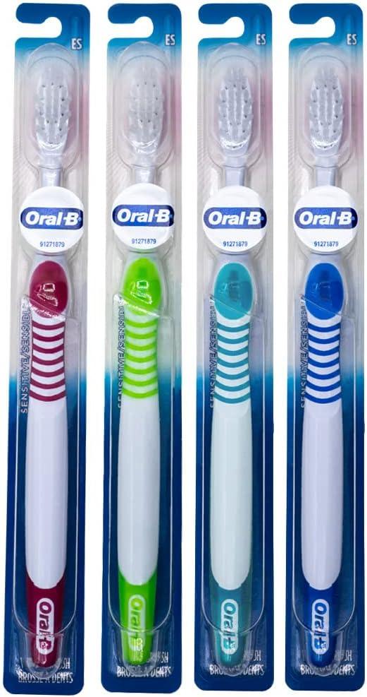 Oral-B Gum Care Sensitive toothbrushes, 1 Count Tootbrush Extra Soft, Gentle on Teeth, Gentle on Gums, Extra Soft Tooth Brush, Compact Toothbrush (White), Pack Of 4