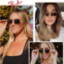 Pro Acme Hexagonal Sunglasses for Women Men, 100% Real Glass Lens Retro Square Trendy Shades