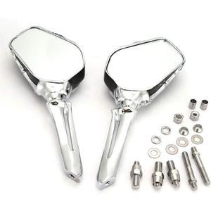 Motorcycle Universal Skull all aluminum alloy Skeleton Rear View Mirrors Fit For Suzuki Intruder Volusia Boulevard/Yamaha V-Star/Honda Shadow 750 1100 VTX VS (Chrome)