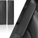 2PCS Car Seat Belt Cover Pad,Breathable Leather Seatbelt Covers for Shoulder Protection and Car Decorations,Universal Seatbelt Cushion Adding Car Seat Strap Pads Car Accessories Interior (Black)