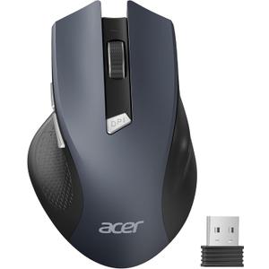 acer Wireless Mouse for Laptop, 2.4GHz Computer Mouse 3 Adjustable DPI Office Cordless USB Mice with USBA Receiver, 6 Buttons, 1600 DPI, Medium to Large Sized Hands Compatible with PC, Laptop, Desktop (Black)