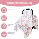 2 x 80S Muslin Car Seat Cover for Babies - Soft & Breathable Infant Carrier Canopy, Lightweight Sunshade for Summer, Universal Fit for Baby Boys & Girls