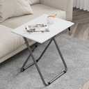 Large Tv Trays, Folding Tray Table, Dinner Tv Table for Eating with No Assembly Required&Sturdy, Foldable Snack Eating Side Table on Bed & Sofa for Living Room,27.3 * 19in(White)