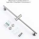 SKOWLL Bathroom Shower Head Slide Bar Wall Mount 26 Inch Shower Slide Bar No Drill, Brushed Nickel Sliding Shower Bar with Adjustable Handheld Shower Head Holder