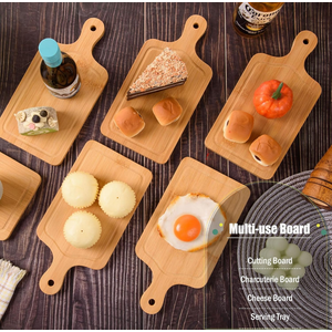 8 Pcs Small Bamboo Cutting Board Bulk Charcuterie Boards Wedding Engraved Blanks Chopping Customized for Laser Engraving Wedding Housewarming Gift(10 x 6Inch,Bamboo Color)