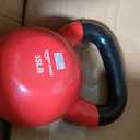 Amazon Basics Vinyl Kettlebell for Strength Training and Workout, 35 Pounds, Textured Handle, Red
