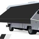 RV Awning Fabric Replacement, Premium 4-Ply 18.5oz Vinyl Fabric for RV Canopy, Universal Fit for Electric  Manual Camper Awning (10FT(Fabric 9'2"), Solid Black)