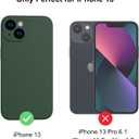 for iPhone 13 Case, Liquid Silicone Case with [Screen Protector] [Full Camera Protection], Soft Microfiber Lining Phone Case 6.1 inch (Dark Green)