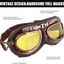 Motorcycle Goggles Vintage Pilot Glasses Anti Fog Dustproof ATV Off Road Motorbike Helmet Eyewear Cruiser Scooter Aviator Goggles Protect for Ridding Motorcross Racing (Brown) (1pcs Brown-yellow Lens)