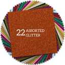HTV Glitter Heat Transfer Vinyl 12"x12" Bundle 22 Sheets Iron on for DIY Design Shirts Gifts (Assorted 22 Colors)