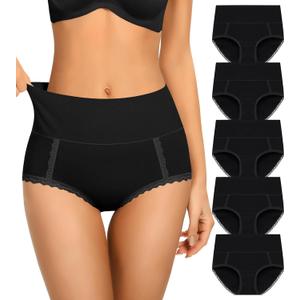 Cotton Underwear High Waisted Womens Full Coverage Ladies Comfy Panties (Regular & Plus Size) (XL)