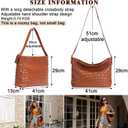 YONGLEE ARTEE Large Capacity Woven Handbag Shoulder Crossbody Bag with Zipper Adjustable Lightweight for Women
