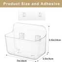 2 Pack Adhesive Cabinet Door Organizer, Compact Kitchen Under Sink Organizer, Clear Lid Storage Container for Pantry Shelves, Wall Mounted Bathroom Shower Caddy Hanging Closet Organizer