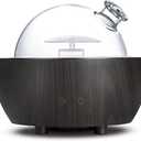 280ml Glass Essential Oil Diffuser Aromatherapy Diffusers Ultrasonic Cool Mist Humidifier with 2 Mist Modes & 7 Color LED Lights and Waterless Auto Shut-Off for Home Office Spa Bedroom,Dark Wood Grain