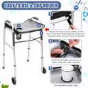 2pcs Walker Basket with Tray for Folding Rolling Walker Accessories,Classic