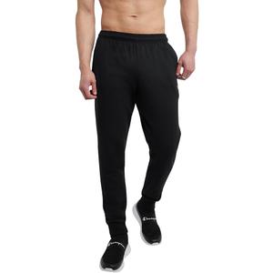 Champion Men's Powerblend Fleece Joggers (Large Tall, Black - C Patch Logo)