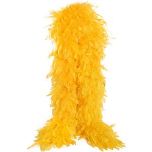 THARAHT Chandelle Feather Boa 19 Color-38g/55g100g 2Yard Dancing Wedding Party Halloween Costume Decoration Feathers boa (Golden Yellow)