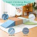 Large 4 Pcs Climbing Toys for Toddlers 1-3 Inside, Oderless & Skin-Friendly Toddler Climbing Toys Indoor, Foam Climbing Blocks for Toddlers with Velcro to Keep Them Together-Ideal Gift