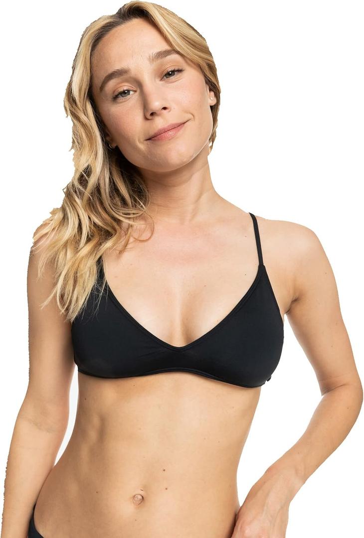 Roxy Women's Bikini Top UPF 50+, Quick-Dry, Removable Pads, Swimsuit Top, Surf & Beachwear (XS, Anthracite)