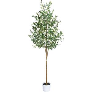 Olive Tree 6FT Fake Tree Faux Plants Indoor with Pot Artificial Tree Nearly Natural Olive Branches and Fruits for Living Room Home Office Decorations