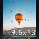 9.5x13 Picture Frame Black for Wall Hanging, Wall Mounting Horizontally or Vertically, 9.5 x 13 Wall Gallery Poster Photo Frame with Shatter Resistant Plexiglass, Black