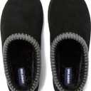 Lands' End Hearth Warm Fuzzy Slip On Slippers for Women, Indoor Outdoor Comfortable Suede Womens Slippers Size 6 to 11, Brown or Black (8)