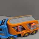 9 Pcs Cars Toys for 2 3 4 5 Years Old Toddlers, Big Carrier Truck with 8 Small Cartoon Pull Back Cars, Colorful Assorted Vehicles, Transport Truck with Sound and Light, Best Gift for Boy and Girl (Multicolor)