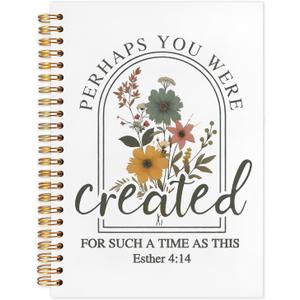 3 x SNNDER Boho Floral Christian Notebook, Esther 4:14 Bible Journaling Notebook, Christian Journals for Women, Prayer Journal, Church Notes Notebook, Scripture Hardcover Spiral Notebook 5.5x8.3 Inch