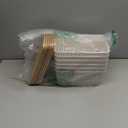 Bagnizer Small Plastic Storage Bins with Bamboo Lids 5.2qt Stackable Box Basket Pantry Decorative Containers Cute with Labels for Organizing Desktop Closet Office Cream White of 6 packs 10*7.2*4.1"