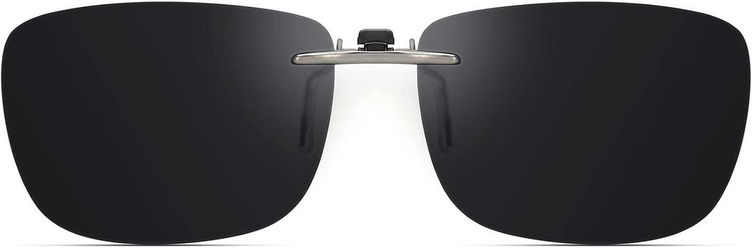 Polarized Clip On Sunglasses Over Prescription Glasses Men Women Compact Fit Non-Flip Up