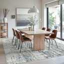 Soalmost Abstract Rug 8x10 Large Living Room Rugs Neutral Modern Washable Area Rugs for Bedroom Dining Room Non-Slip Stain Resistant Foldable Thin Rug Gray Blue