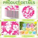 Nitial 240 Pcs Hibiscus Party Plates Napkins Hawaiian Theme Tableware Set for Luau Table Decorations Supplies Tropical Dessert Plates Forks for Aloha Summer Beach Party, Serve 48 Guests